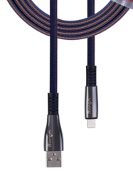 Vcom CU251 Lightning to USB-A 3m 12W (5V 2.4A) Örgülü iPhone Şarj ve Veri Kablosu Siyah