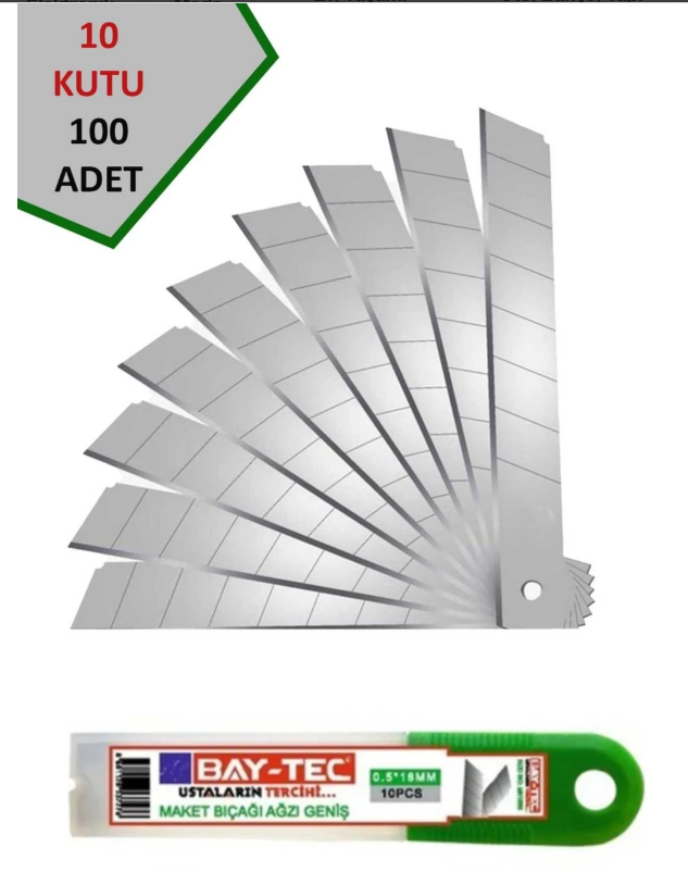 Bay-tec Maket Bıçağı Yedeği Büyük MK-1560 Büyük Tip Maket Bıçağı Yedek Uç Seti Çelik Keskin Bıçak Ucu Profesyonel Kesim Hobi El Sanatları Karton Ambalaj ve Ağır İş Kullanımı İçin Uyumlu Yedek Uçlar