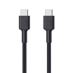 AUKEY CB‑CD45‑BK 0.9 m PD 60 W Naylon Örgülü USB‑C to USB‑C Şarj ve Data Kablosu Siyah – 480 Mbps