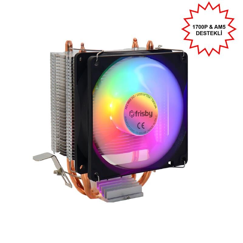 Frisby FCL-F1332C Intel 1366/115X/1200/1700 AMD AM2/AM3/AM4/AM5 İşlemci Soğutucusu