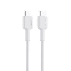 AUKEY CB‑CD45‑WH 0.9 m PD 60 W Naylon Örgülü USB‑C to USB‑C Şarj ve Data Kablosu Beyaz – 480 Mbps