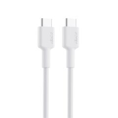 AUKEY CB‑CD45‑WH 0.9 m PD 60 W Naylon Örgülü USB‑C to USB‑C Şarj ve Data Kablosu Beyaz – 480 Mbps