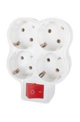 Mutlusan Üçlü Topraklı Fiş-Priz Adaptör Yonca Tip Beyaz (001 170 033002 00 00)