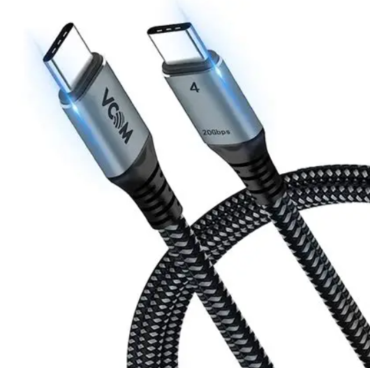Vcom CU520M USB4 Type-C to Type-C 3m 20Gbps 90W PD 4K@60Hz Video Destekli Örgülü Şarj ve Veri Kablosu