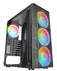 Everest CREST V1 Mesh Temperli Camlı 4×12 cm Auto RGB Fanlı ATX Mid‑Tower Mesh Panel Gaming Oyuncu Kasası
