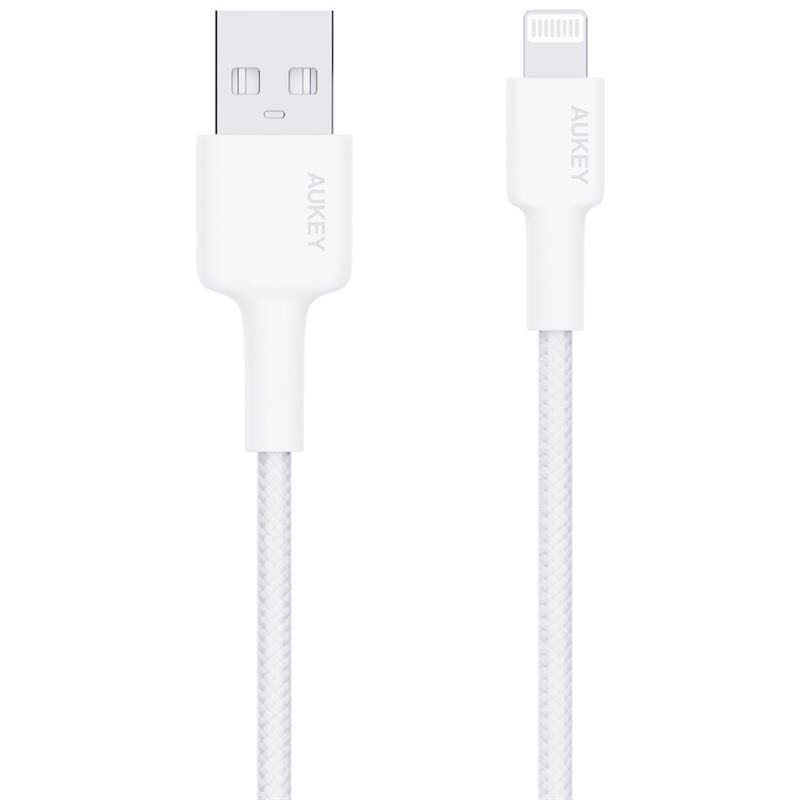 AUKEY CB‑BAL7‑BK 0,9 Metre USB‑A Erkek – Lightning Erkek Naylon Örgülü MFi Sertifikalı Şarj & Data Kablosu (480 Mbps, Siyah)