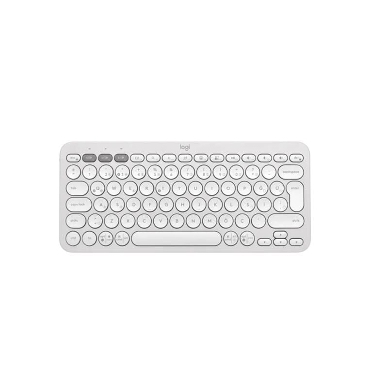 LOGITECH K380S Pebble Keys 2 Çoklu Cihazlı Bluetooth Türkçe Q Klavye 920‑011860 Beyaz – 36 Ay Pil, %49 Geri Dönüştürülmüş Plastik, Sessiz, Easy-Switch