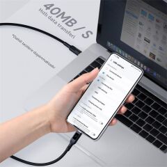 AUKEY CB‑MCC102‑BK 1,8 m 100 W USB‑C – USB‑C LCD Ekranlı Örgülü Kablo