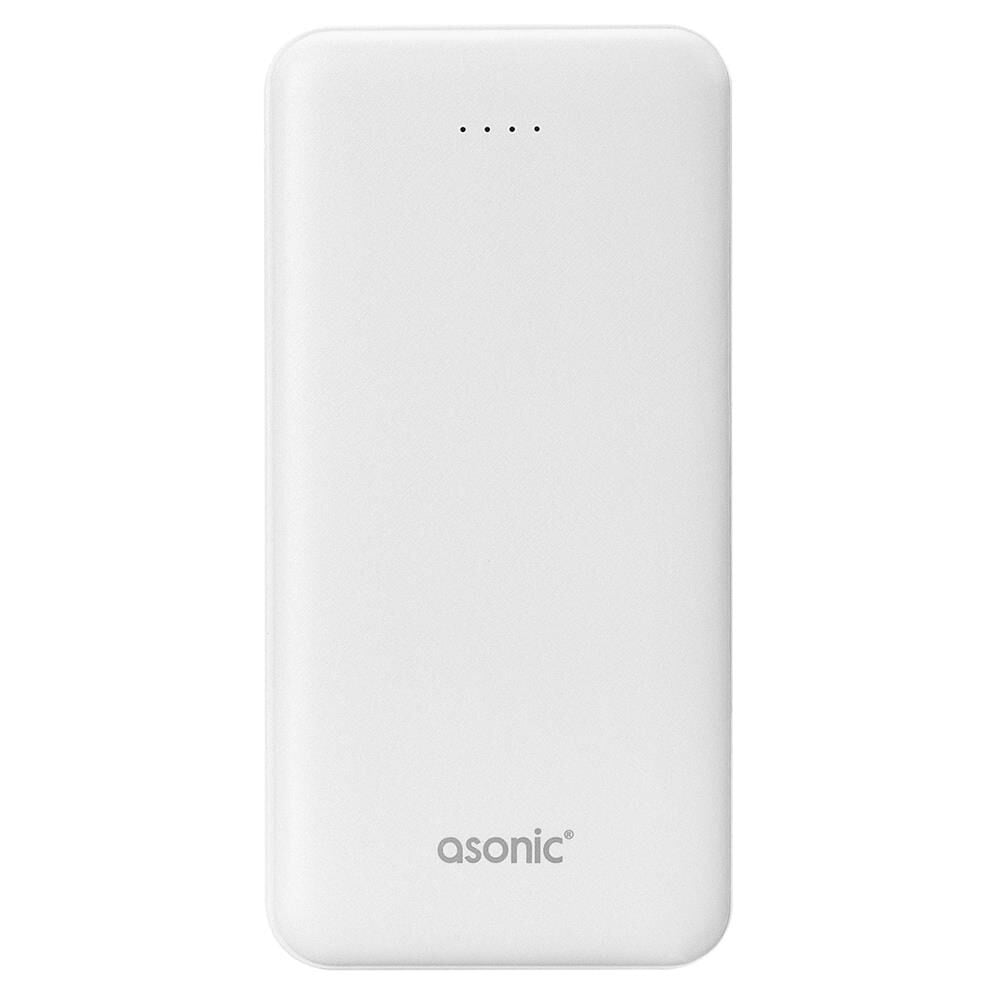 Asonic AS-P10 10000mAh 2-USB Output Powerbank Beyaz Taşınabilir Pil Şarj Cihazı
