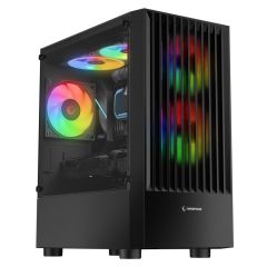 Rampage LYRA Mesh Temperli Camlı Siyah 3×12 cm RGB Fan Mini‑ITX / Mikro‑ATX Mid‑Tower Gaming Kasası (PSU Yok)