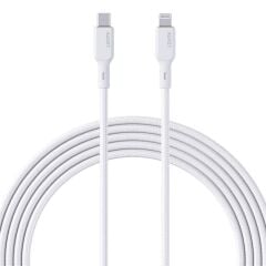 AUKEY CB‑NCL1 / CB‑NCL2 1,8 Metre Naylon Örgülü USB Type‑C – Lightning Hızlı Şarj & Data Kablosu (3 A, 480 Mbps, Beyaz/Siyah)