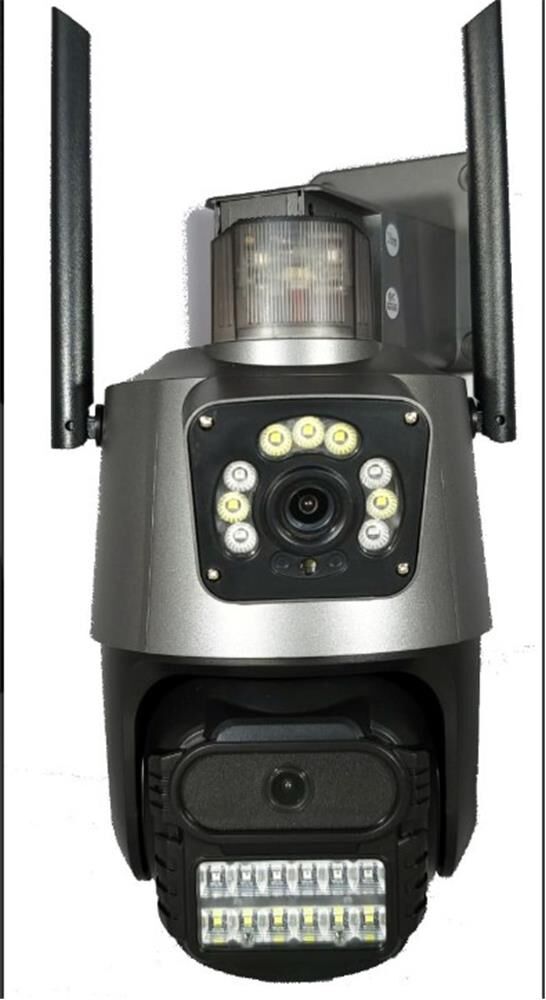 Apronx APX-WP242 6MP Çift Lensli (Çift Ekranlı) 19 LED'li Akıllı Wi-Fi PTZ Dış Mekan Güvenlik Kamerası