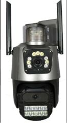 Apronx APX-WP242 6MP Çift Lensli (Çift Ekranlı) 19 LED'li Akıllı Wi-Fi PTZ Dış Mekan Güvenlik Kamerası