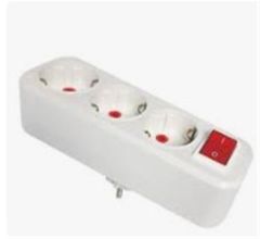 Mutlusan 3'lü Topraklı Fiş-Priz Adaptörü Işıklı Anahtarlı Düz Tip Beyaz (001 170 033004 00 00)