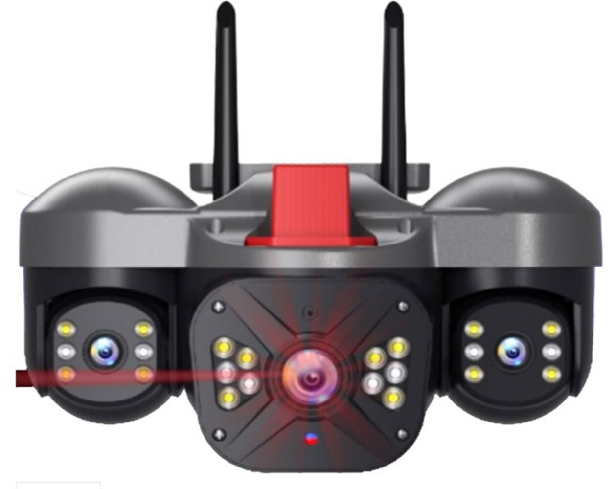 Apronx APX-WP332 6MP (3x2MP) Üç Lensli 2.8mm-3.6mm 22 LED Wi-Fi PTZ Akıllı IP Kamera