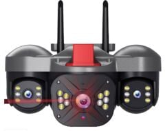 Apronx APX-WP332 6MP (3x2MP) Üç Lensli 2.8mm-3.6mm 22 LED Wi-Fi PTZ Akıllı IP Kamera