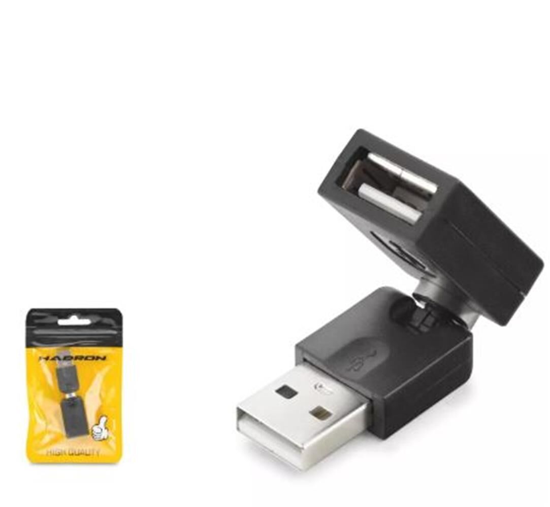 HADRON HDX1357 USB Dişi Mafsallı Adaptör Siyah