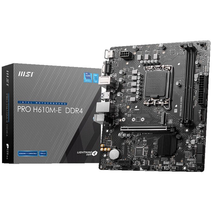 MSI PRO H610M-E Intel H610 LGA1700 DDR4 3200MHz HDMI VGA M.2 mATX Anakart