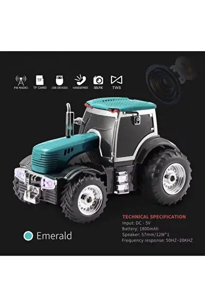 EVERTON RT-1973 Emerald Traktör Modeli  Bluetooth Fm-Usb-Tf-Aux Şarjlı Nostaljik Radyo
