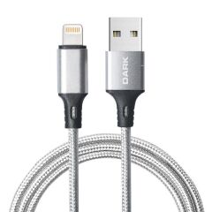 DARK DK‑CB‑LT100BR USB 2.0 Type A Erkek – Lightning Erkek 1 Metre Örgülü Quick‑Charge Destekli Şarj & Data Kablosu (Shielded, 2 Yıl Garanti)