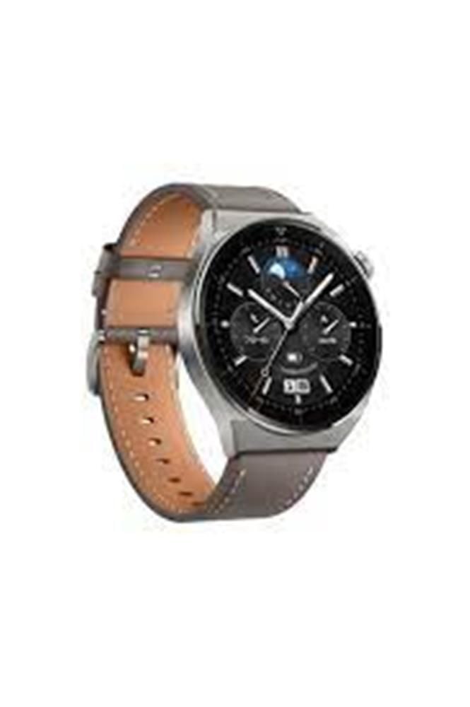 Hytech GT3PRO Smartwatch 1.50'' Yuvarlak Ekran Gümüş Renk Deri Kordon IOS & Android Uyumlu
