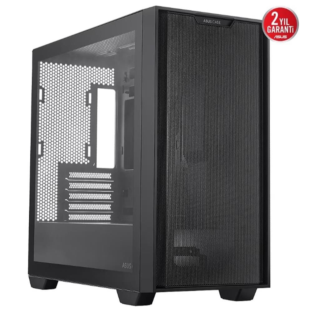 ASUS A21 Micro‑ATX Kasa 360 mm Radyatör Desteği BTF Hidden‑Connector Uyumlu 380 mm GPU 165 mm CPU Soğutucu 33 mm Kablo Yönetimi Mesh Panel Siyah / Beyaz