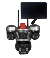 Apronx APX-WSP364 9MP 4G LTE Bağlantılı Solar Panelli Üç Lensli 24 LED PTZ Dış Ortam Güvenlik Kamerası