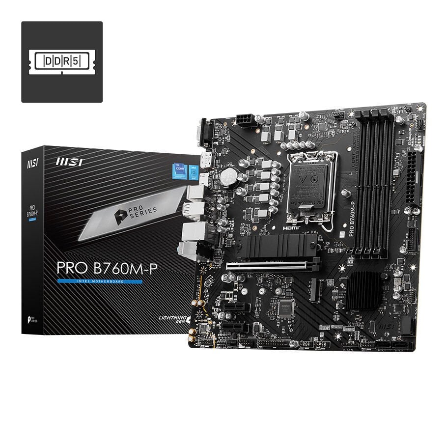 MSI PRO B760M-P Intel B760 Soket 1700 DDR5 6800MHz(OC) M.2 mATX Anakart
