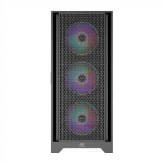 PowerBoost PB‑PS5846B 600 W ATX USB 3.0 Rainbow Aydınlatmalı 4×120 mm Rainbow Fan Mesh Ön Panel Temperli Cam Gaming Siyah Kasa