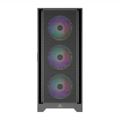 PowerBoost PB‑PS5846B 600 W ATX USB 3.0 Rainbow Aydınlatmalı 4×120 mm Rainbow Fan Mesh Ön Panel Temperli Cam Gaming Siyah Kasa