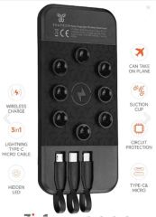 Snapron SNP-3003 10.000 mAh Vantuzlu Kablosuz (Wireless) ve Entegre 3in1 Kablolu Powerbank