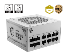 MSI MAG A850GL PCIE5 White 850W 80+ Gold Full Modüler ATX 3.0 Beyaz Güç Kaynağı (PSU)