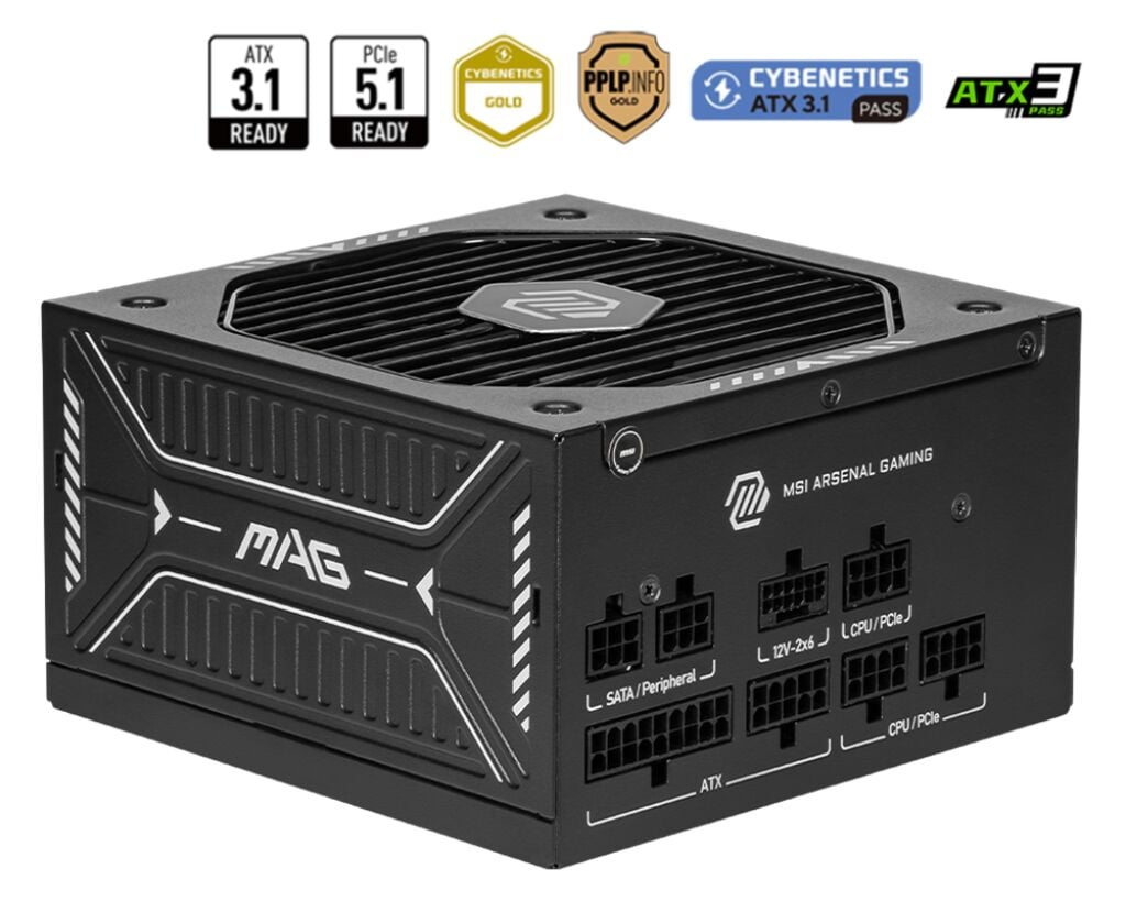 MSI MAG A750GLS PCIE5 750W 80+GOLD POWER SUPPLY