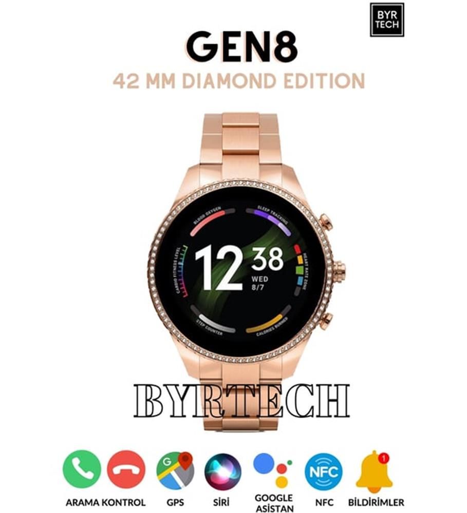 Megatech GEN 8 42 mm GPS-NFC-Siri Destekli Smartwatch Diamond Edition