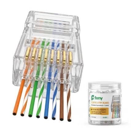 FENY FN-COB35 CAT6 UTP Yeni Nesil Delikli 3U Gold Jack 100’lü Kutulu