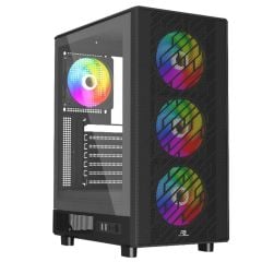 PowerBoost PB‑A700B 750W 80+ Bronze Sertifikalı ATX USB 3.0 Rainbow Aydınlatmalı 4x120 mm Fanlı Mesh Gaming Siyah Mid‑Tower PC Kasası (750W PSU Dahil)