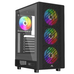 PowerBoost PB‑A700B 750W 80+ Bronze Sertifikalı ATX USB 3.0 Rainbow Aydınlatmalı 4x120 mm Fanlı Mesh Gaming Siyah Mid‑Tower PC Kasası (750W PSU Dahil)
