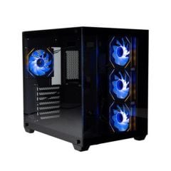 AIGO C285P 750W 80+ Bronze Siyah ARGB Mid Tower ATX/M‑ATX/ITX Kasa – 6 Pre‑Installed ARGB Fan, 360 mm Radyatör Desteği, 410 mm GPU, 160 mm CPU Soğutucu