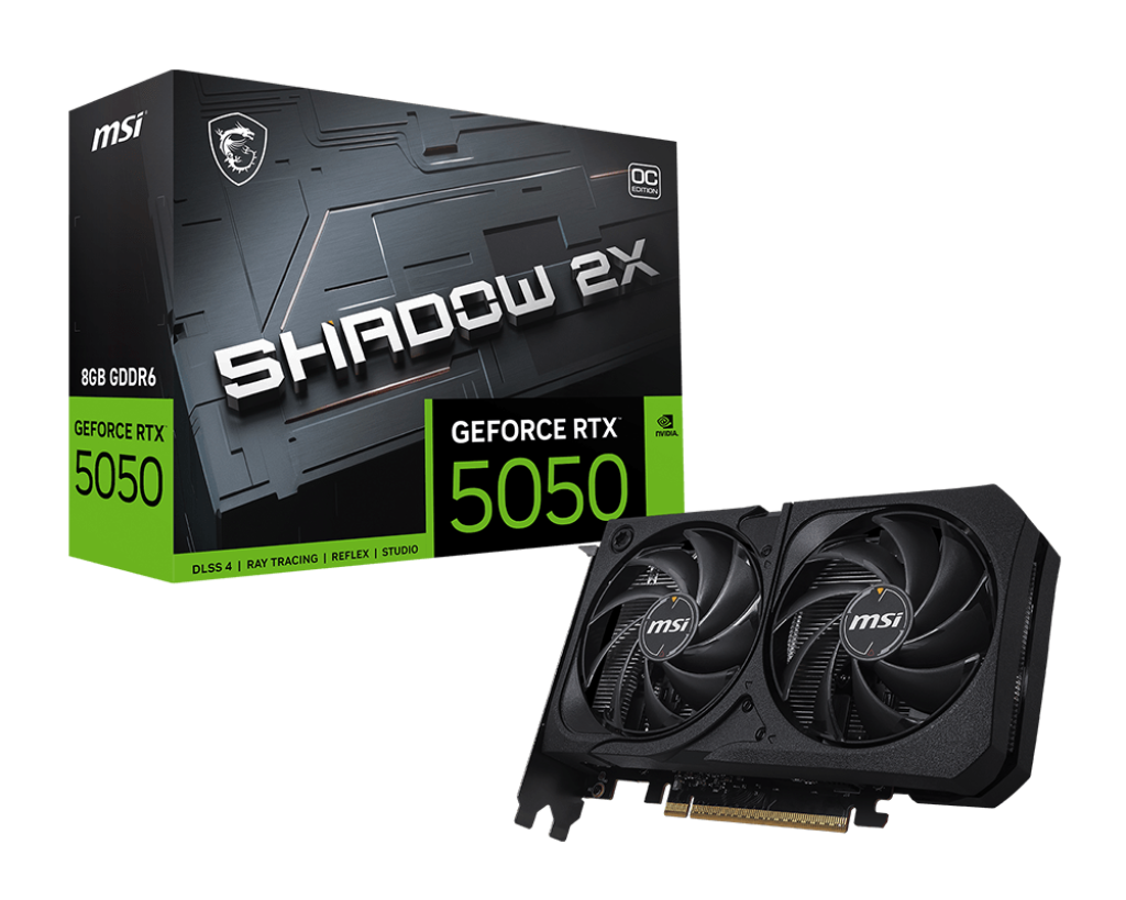 8 GB MSI RTX 5050 SHADOW 2X OC GDDR6 128B DX12 PCIE 5.0 X16 (3XDP 1XHDMI)