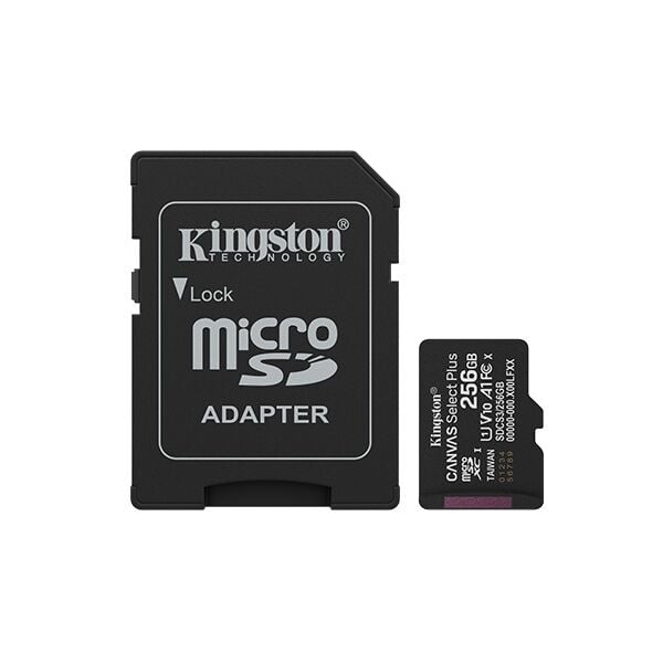 KINGSTON 256GB Canvas Select Plus Gen3 MicroSDXC UHS-I 150MB/S CL10 Card + Adapt