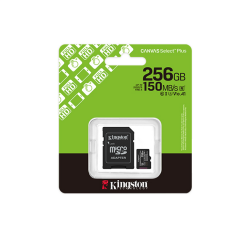 KINGSTON 256GB Canvas Select Plus Gen3 MicroSDXC UHS-I 150MB/S CL10 Card + Adapt