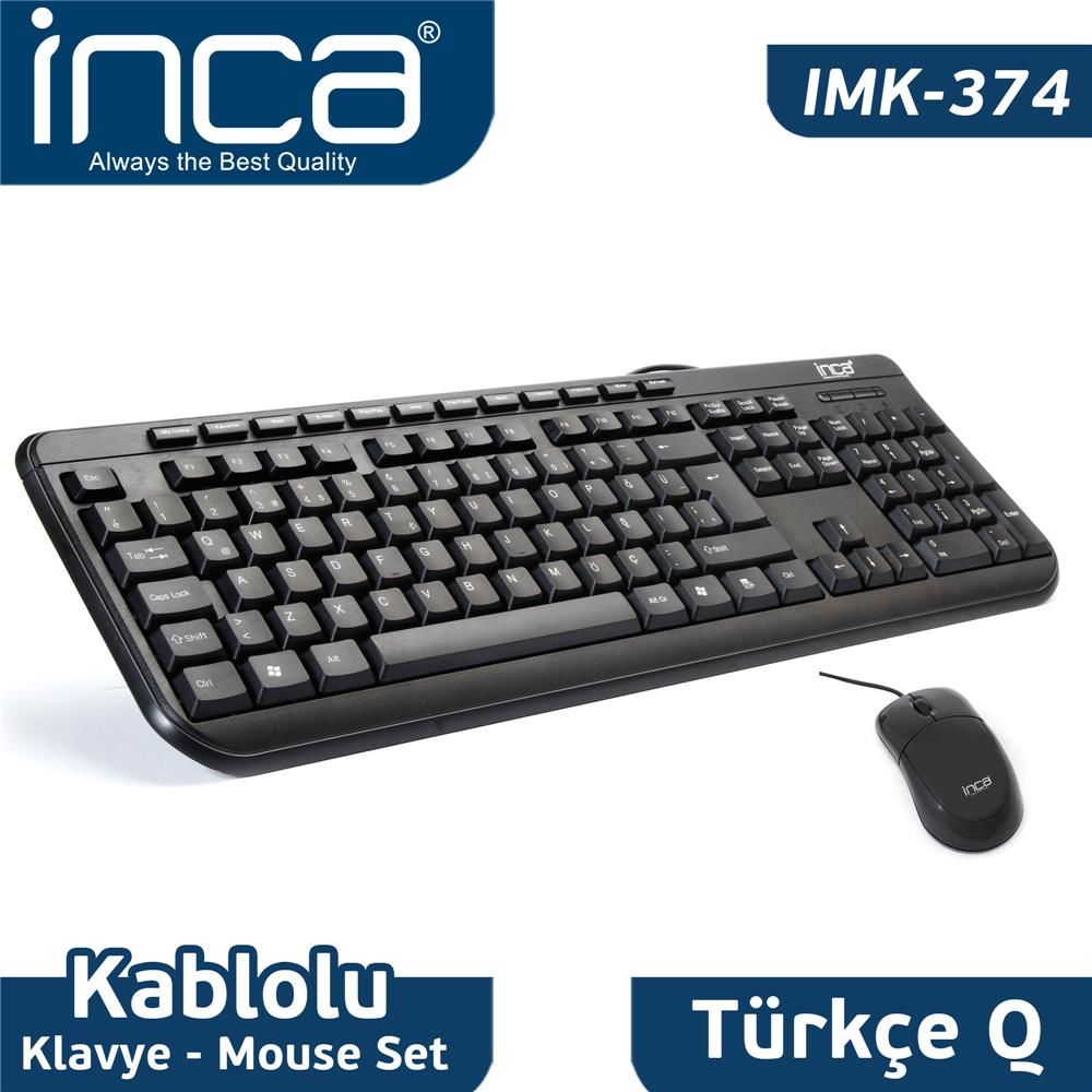 Inca IMK-374U Multimedya USB Q Klavye & Mouse Set
