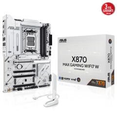 ASUS X870 MAX GAMING WIFI 7 AM5 DDR5 AMD Ryzen USB4 5x M.2 HDMI 2xDP 2.5G LAN Beyaz ATX Anakart