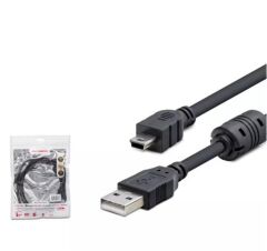 Hadron HDX7538 1.5 Metre USB 2.0 A - Mini USB (V3/5-Pin) Veri ve Şarj Kablosu - Siyah