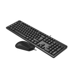 A4 Tech KR-3330S Silent Q Kablolu USB Fn-Multimedya Klavye ve Optik Mouse Seti - Siyah