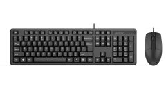 A4 Tech KR-3330S Silent Q Kablolu USB Fn-Multimedya Klavye ve Optik Mouse Seti - Siyah