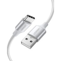 UGREEN 60133 Type-C to USB-A 3A Quick Charge Örgülü Hızlı Şarj ve Data Kablosu 2 Metre Gümüş Beyaz