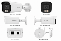 HiLook IPC-B149HA-LUF/SL 4MP 2.8mm Canlı Uyarı Akıllı Renkli Sabit Bullet IP Güv. Kam