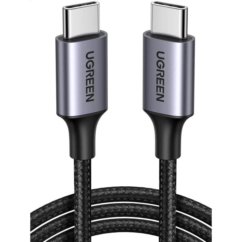 UGREEN USB‑C to USB‑C 3 A 60 W QC/PD Örgülü Hızlı Şarj & Data Kablosu 2 m Siyah (Model US309‑50152) – 480 Mbps, 56 KΩ Güvenlik Dirençli