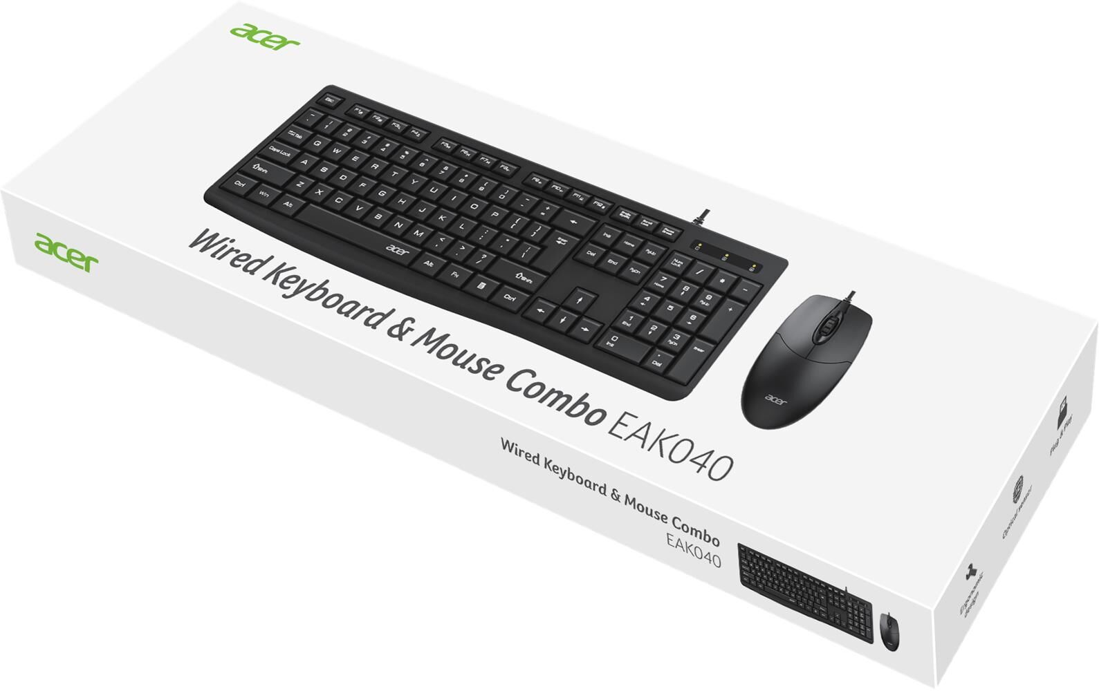 ACER EAK040 BKL Kablolu Klavye+ Mouse set